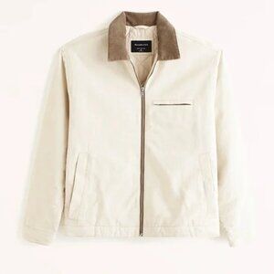 Abercrombie Workwear Lined Trucker Jacket (Cream/large)